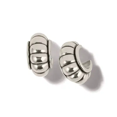 Brighton Women's Mystic Moon Scallop Hoop Earrings In Silver
