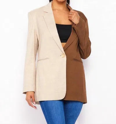 Rivir Two Sides To Every Story Blazer In Brown Combo