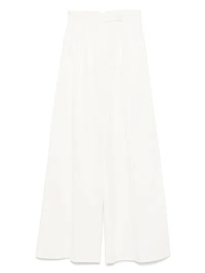 Max Mara White Cotton Blend Trousers