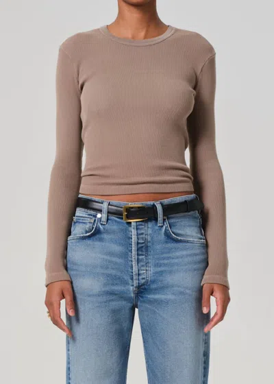 Citizen Of Humanity Citizens Of Humanity Pilar Long Sleeve Recycled Cotton Waffle Knit T-shirt