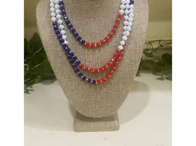 Bosuk Women's Patriotic Party Bead Necklace In Red, White & Blue
