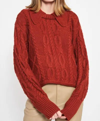 En Saison Bonriex Collared Sweater In Cognac