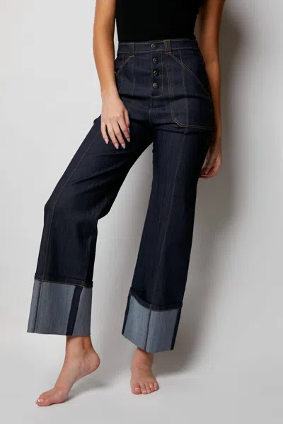 Cinq À Sept Cuffed Benji Jeans In Indigo Denim