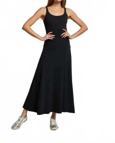 Perfectwhitetee Rib Midi Tank Dress In Black