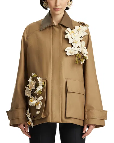 Oscar De La Renta Embellished Cotton Jacket