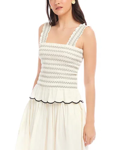 Fifteen Twenty Elliot Smocked Tank Top In Cream In White