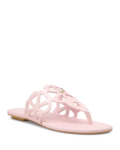 Stuart Weitzman Jasmine Patent Cutout Thong Sandals