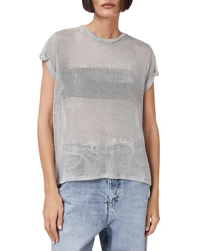 Allsaints Thea Sparkle Sheer Mesh Top