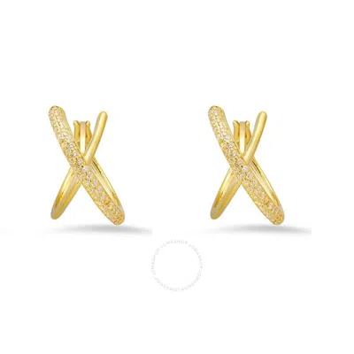 Kylie Harper 14k Gold Over Silver Cz Hummingbird Stud Earrings