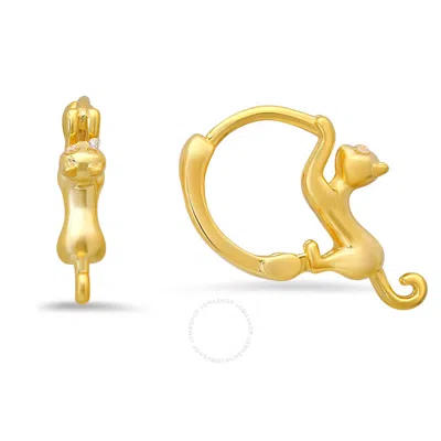 Kylie Harper 14k Gold Over Silver Kitty Cat Hoop Earrings