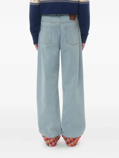 Valentino Denim Trousers With Jacquard Hem
