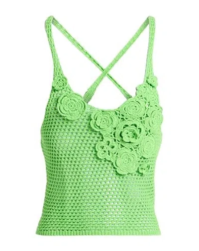 Isabelle Blanche Paris Woman Top Light Green Size S Cotton
