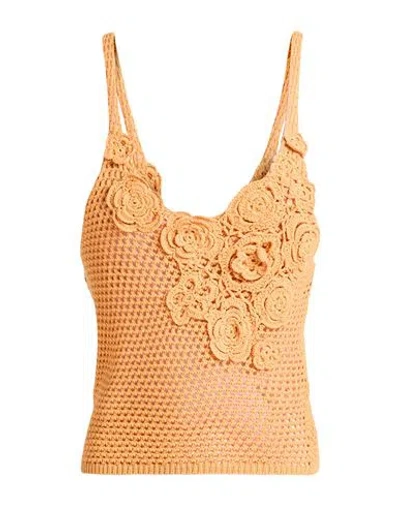 Isabelle Blanche Paris Woman Top Orange Size Xs Cotton
