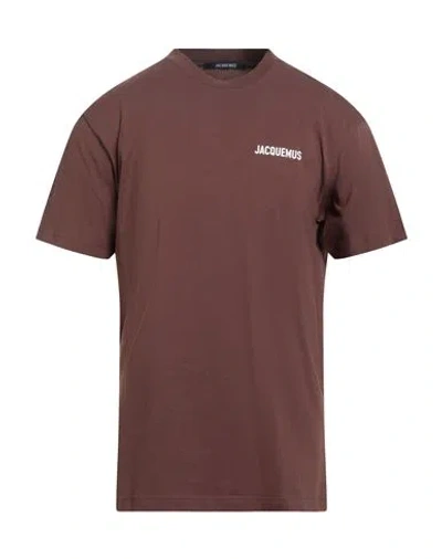 Jacquemus Man T-shirt Chocolate Brown Size Xl Organic Cotton In Brown