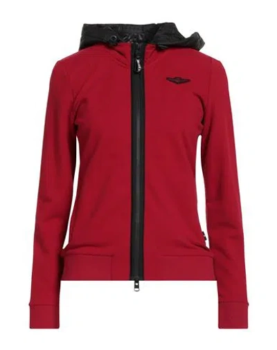 Aeronautica Militare Woman Sweatshirt Red Size S Cotton, Elastane