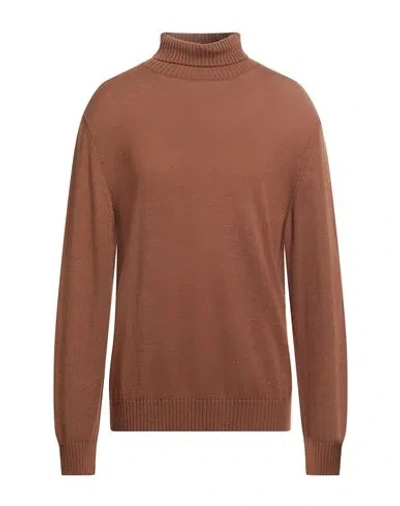 Eleventy Man Turtleneck Dark Brown Size Xxl Virgin Wool