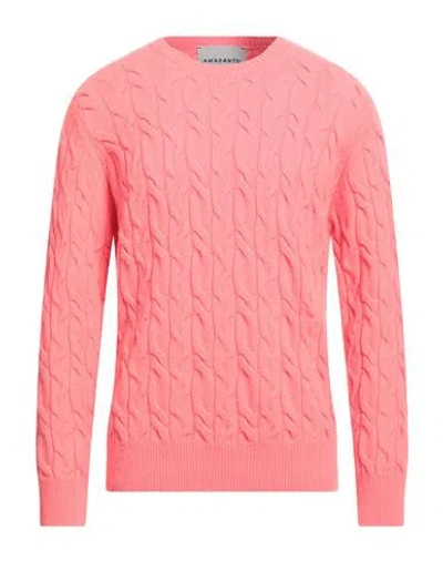 Amaranto Man Sweater Coral Size L Wool, Cashmere