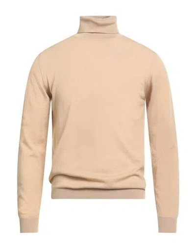 Daniele Fiesoli Man Turtleneck Sand Size M Merino Wool