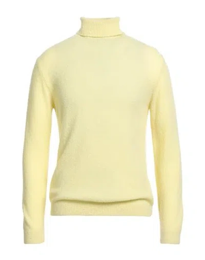 Daniele Fiesoli Man Turtleneck Yellow Size M Merino Wool, Polyamide, Cashmere