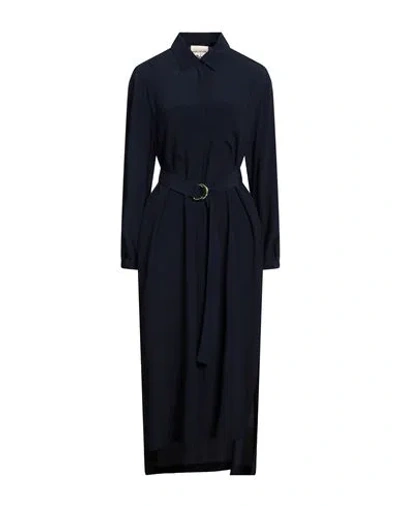 Semicouture Woman Midi Dress Navy Size 10 Acetate, Silk
