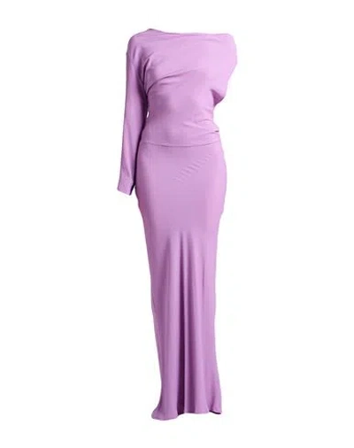 Semicouture Woman Maxi Dress Lilac Size 6 Acetate, Silk