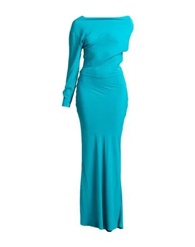 Semicouture Woman Maxi Dress Emerald Green Size 8 Acetate, Silk