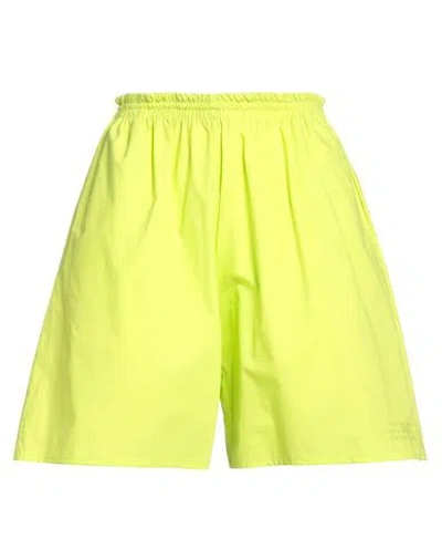 Mm6 Maison Margiela Numbers-embroidered Elasticated-waist Shorts In Yellow