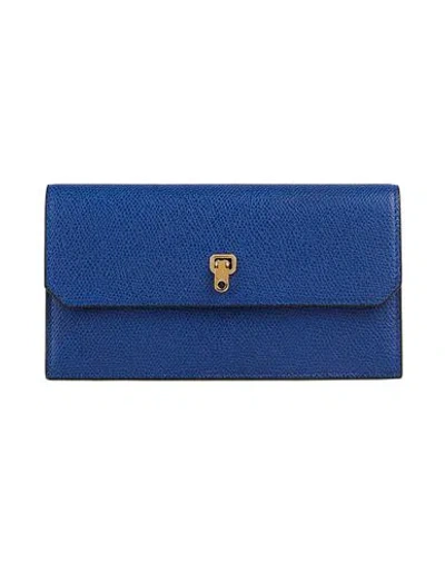 Valextra Woman Wallet Blue Size - Calfskin