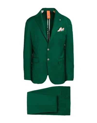 Bharnaba Man Suit Green Size 44 Polyester, Viscose, Elastane
