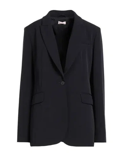 Liu •jo Woman Blazer Midnight Blue Size 12 Polyester, Elastane