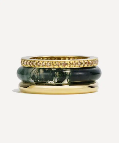 By Pariah 14ct Gold Classic Ring Stack