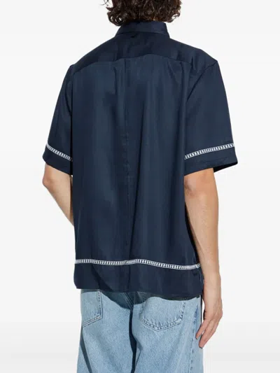 Rag & Bone Lapel Short-sleeved Shirt In Blue