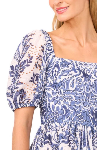 Ted Baker Print Eyelet Puff Sleeve Midi Dress