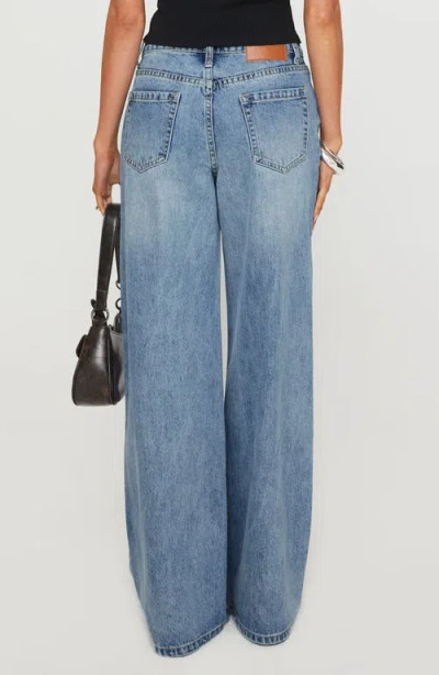 Princess Polly Mellowed Out Drawstring Low Rise Wide Leg Jeans