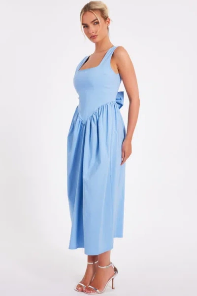 Quiz Bengaline Square Neck Drop Waist Midi Dress