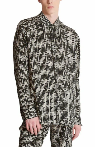 Balmain Pb Labyrinthe Monogram Long-sleeved Shirt