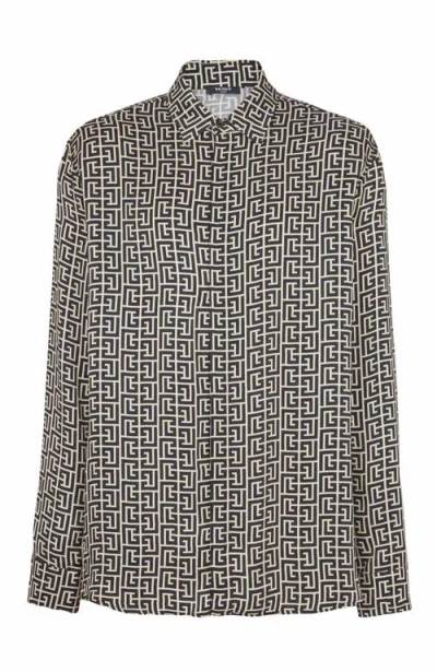 Balmain Pb Labyrinthe Monogram Long-sleeved Shirt