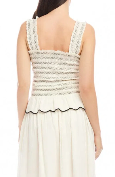 Fifteen Twenty Elliot Smocked Tank Top In Cream In White