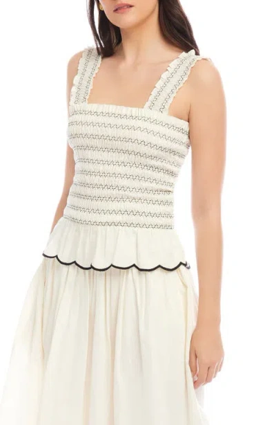 Fifteen Twenty Elliot Smocked Tank Top In Cream In White