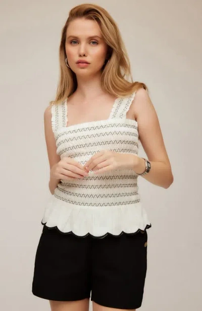 Fifteen Twenty Elliot Smocked Tank Top In Cream In White