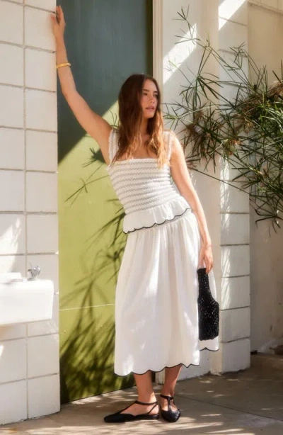 Fifteen Twenty Elliot Smocked Tank Top In Cream In White