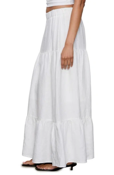 Sanctuary The Prairie Tiered Linen Maxi Skirt In White