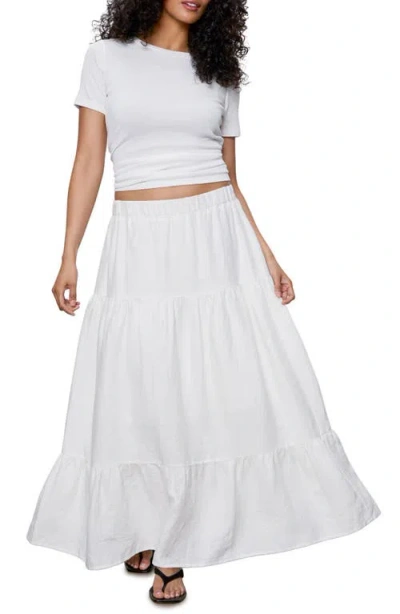 Sanctuary The Prairie Tiered Linen Maxi Skirt In White