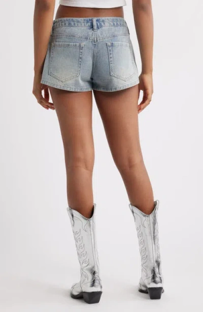 Ptcl Ruby Imitation Pearl & Rhinestone Detail Denim Shorts