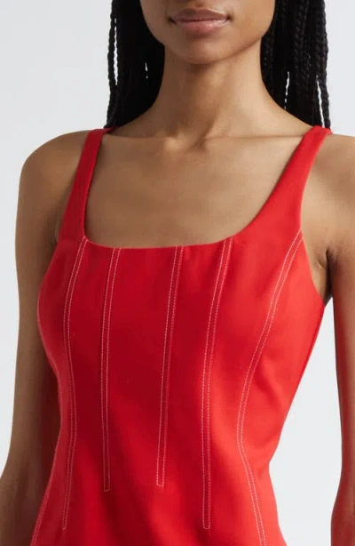 Ramy Brook Adriana Contrast Stitch Cotton Blend Minidress