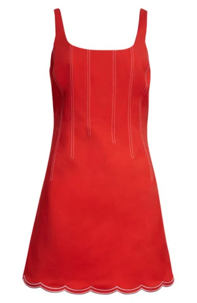 Ramy Brook Adriana Contrast Stitch Cotton Blend Minidress
