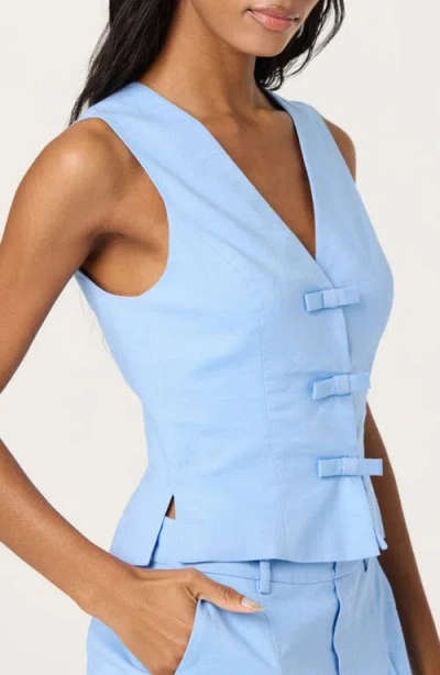 Astr The Label Bow Front Cotton & Linen Vest