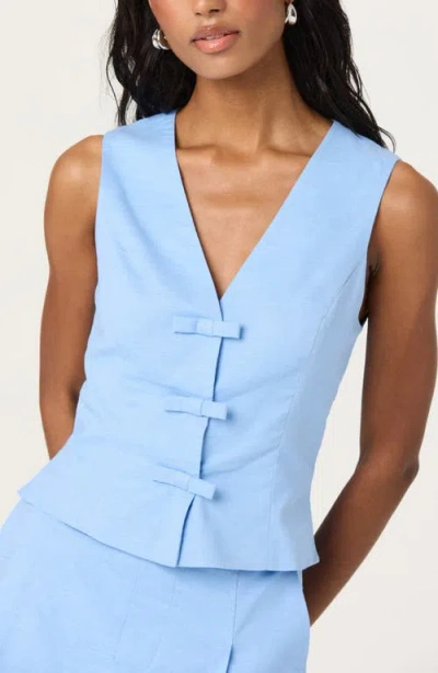Astr The Label Bow Front Cotton & Linen Vest