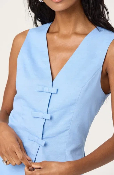 Astr The Label Bow Front Cotton & Linen Vest