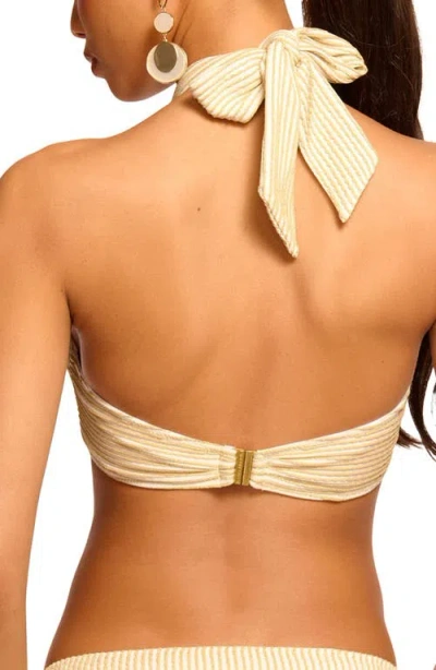 Ramy Brook Sparkle Scalloped Mari Halter Bikini Top